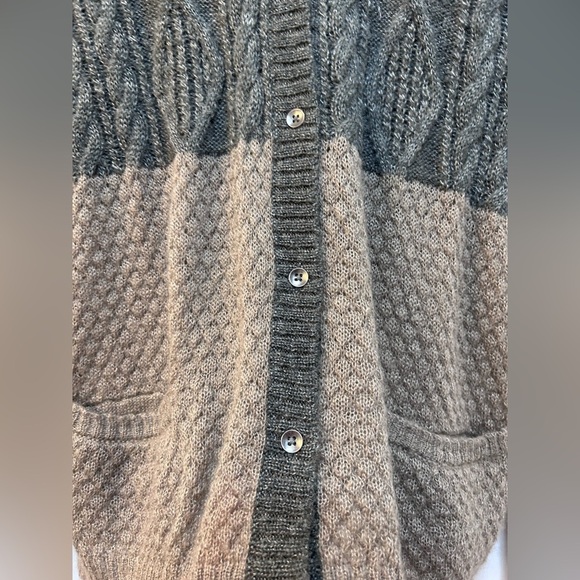 Woolrich Lightweight Cardigan Textured Sweater Double Front Pockets Women Sz M - Picture 4 of 9